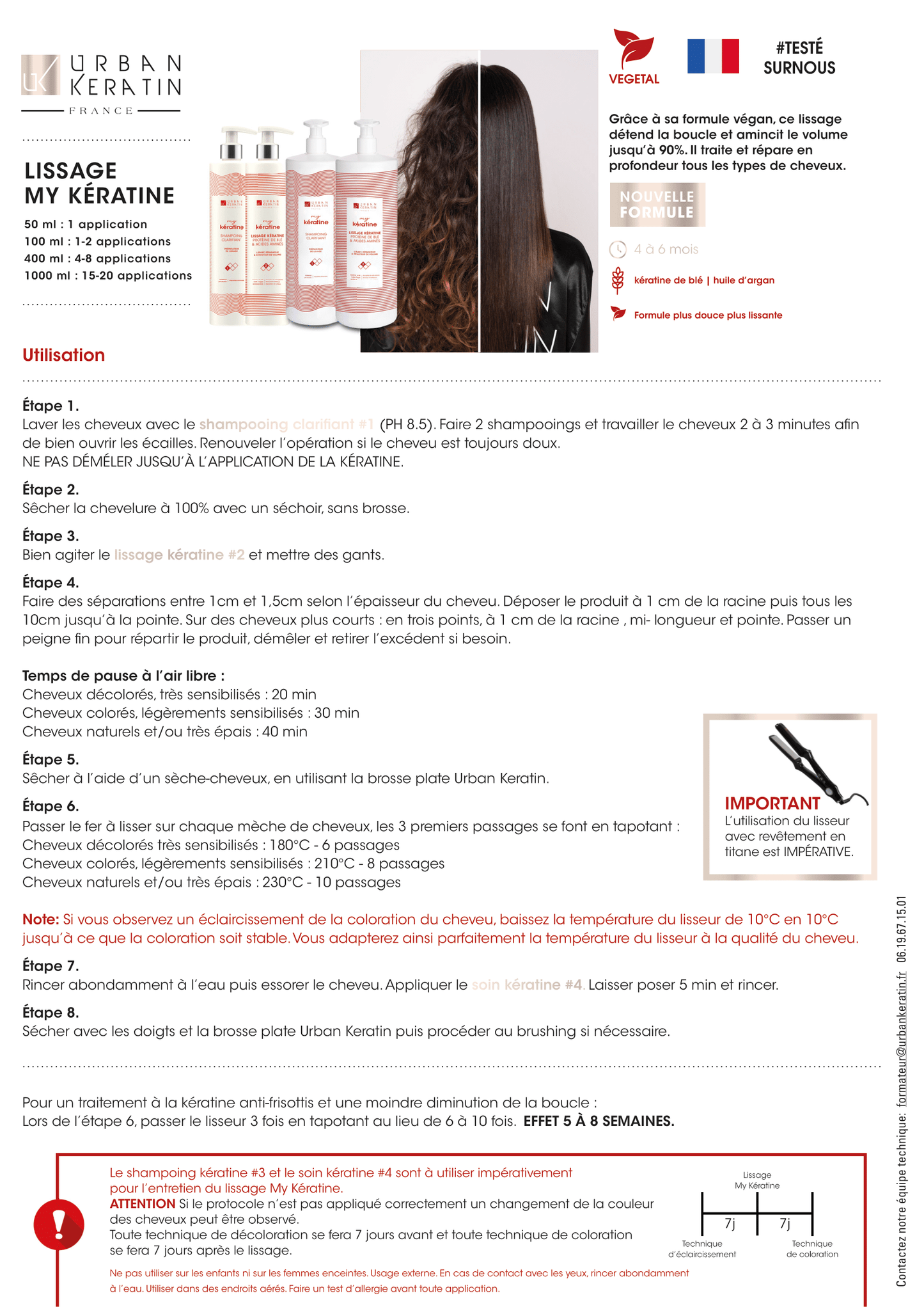 Traitement LISSAGE KERATINE #2 My keratin "URBAN KERATIN" fl.400ml