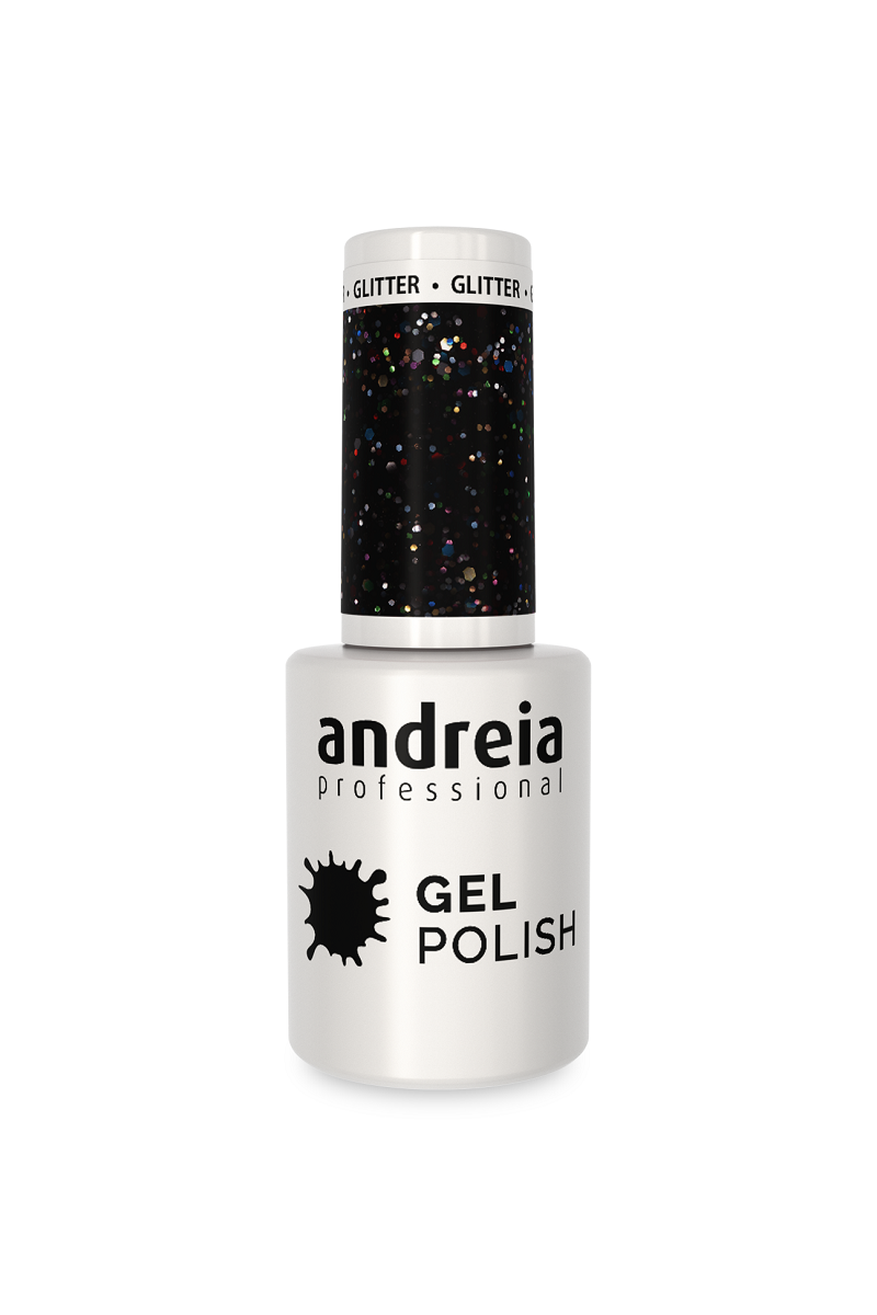 GEL SP N°244 Noir PAILLETTE Multicolore ANDREIA 10,5ml