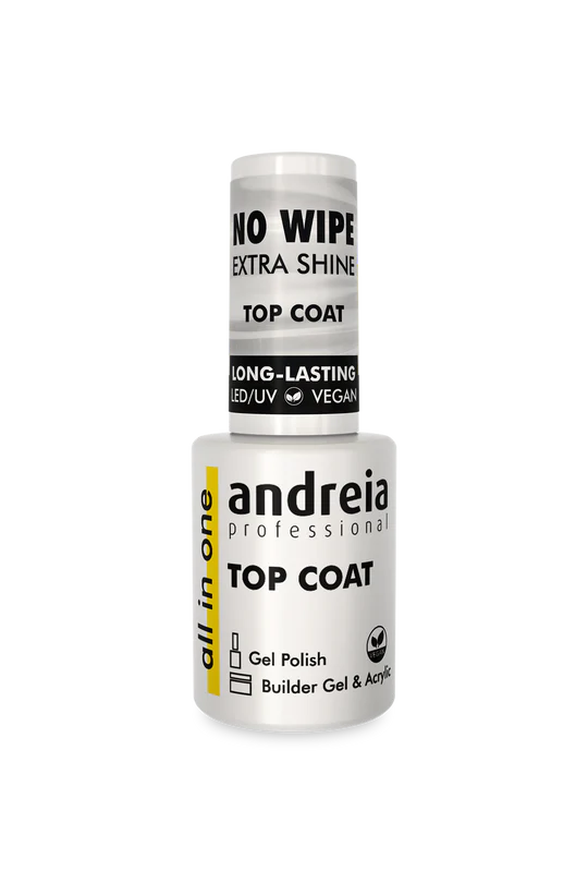 TOP COAT EXTRA SHINE NO WIPE "ALL IN ONE" Végan LED/UV ANDREIA 10.5ml