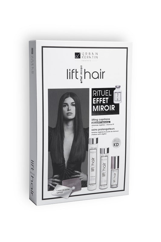 Coffret 4 PRODUITS LIFT HAIR "URBAN KERATIN" 1 Fiole+1 Soin+1 Shp+1 Sérum