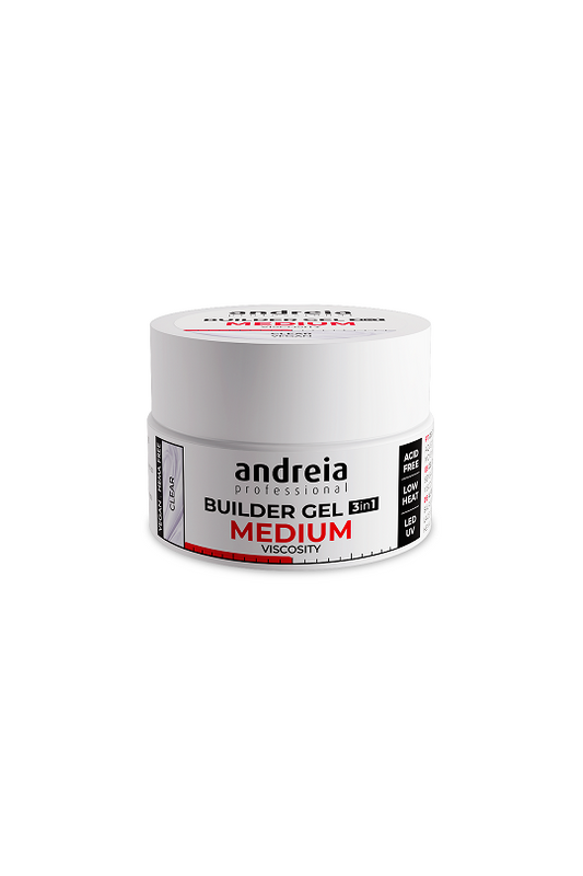 BUILDER GEL "CLEAR" 3in1 MEDIUM ANDREIA pot 22grs