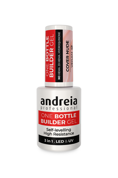 BUILDER BOTTLE GEL "COVER NUDE" 3 in1 FAIBLE ANDREIA Flacon pinceau14ml