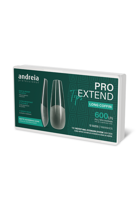 PRO EXTEND TIPS LONG COFFIN "ANDREIA " Boite 600 Pièces