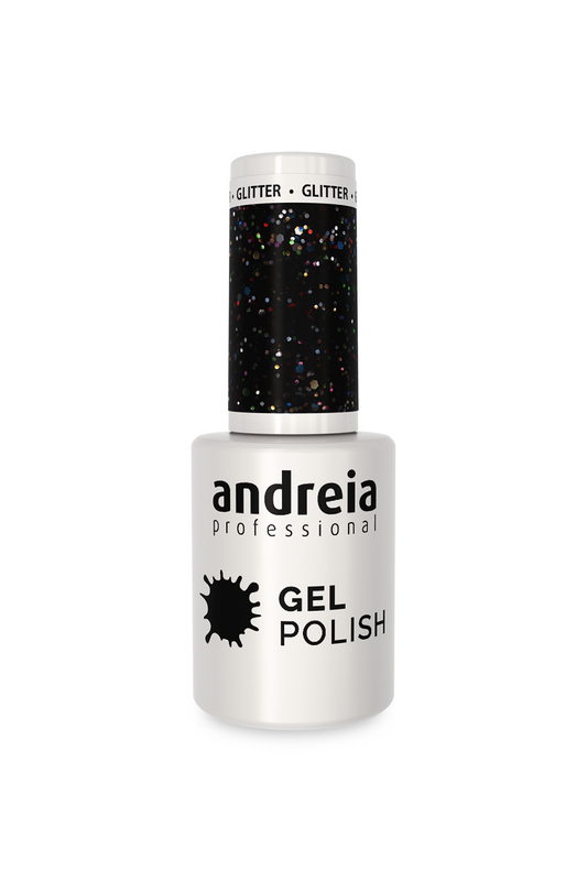GEL SP N°244 Noir PAILLETTE Multicolore ANDREIA 10,5ml