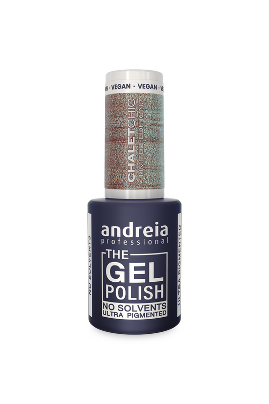 GEL POLISH NO SOLVANT CH4 MARRON PAILLETÉ  "CHALET CHIC" ANDREIA fl.10.5ml