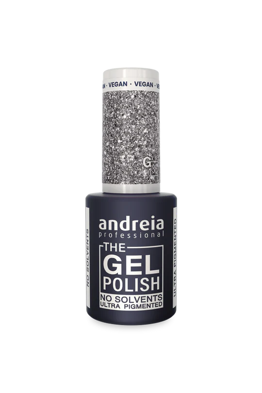 GEL POLISH NO SOLVANT G38 PAILLETÉ ARGENT ANDREIA 10.5ml