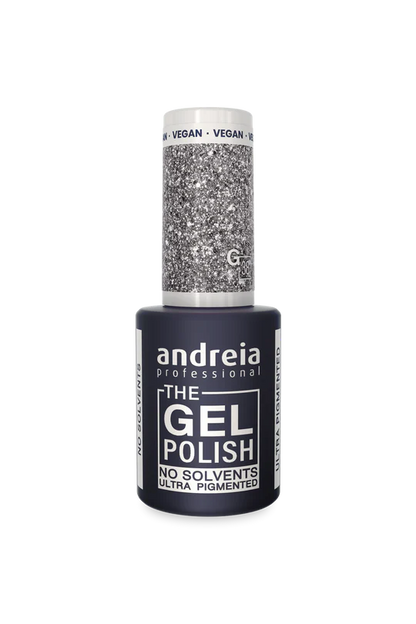GEL POLISH NO SOLVANT G38 PAILLETÉ ARGENT ANDREIA 10.5ml
