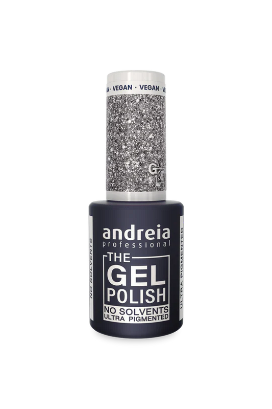 GEL POLISH NO SOLVANT G38 PAILLETÉ ARGENT ANDREIA 10.5ml