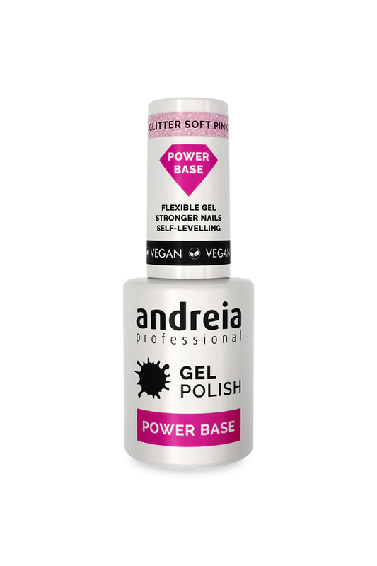 POWER BASE COVER GLITTER SOFT PINK  Semi Permanent ANDREIA fl.10.5 ml