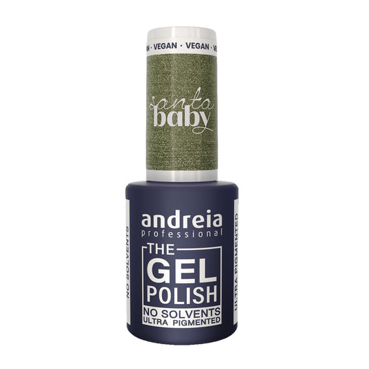 GEL POLISH NO SOLVANT SB2 "SANTA BABY" VERT OLIVE METALLISE ANDREIA 10.5ml