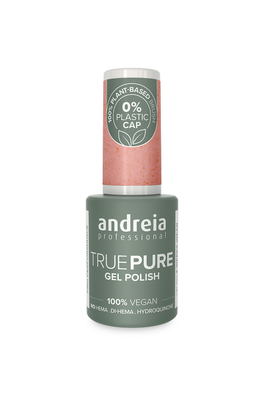 GEL POLISH TRUE PURE T58 ROSE DOUX AVEC ECLAT CUIVRE ANDREIA 10.5ml