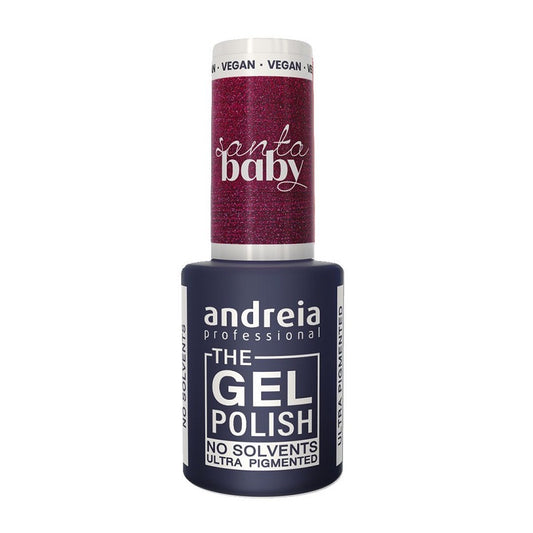 GEL POLISH NO SOLVANT SB1 "SANTA BABY" BURGUNDY MÉTALLISÉ ANDREIA 10.5ml