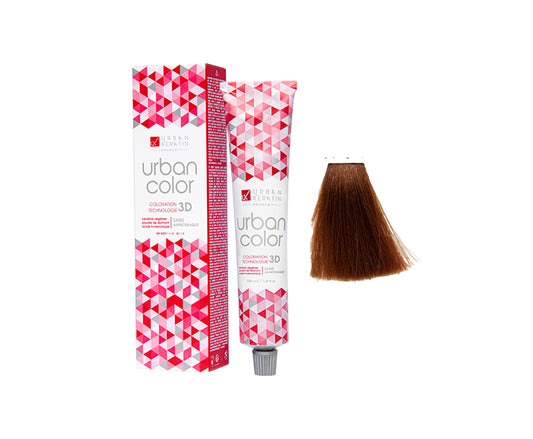 COULEUR ANTI/ÂGE BLOND CUIVRE ACAJOU N°7.45 "URBAN COLOR" tube 100ml